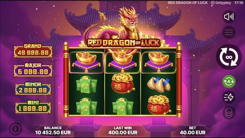 Red Dragon of Luck - kuanzisha kipengele cha Bonus Coin Game
